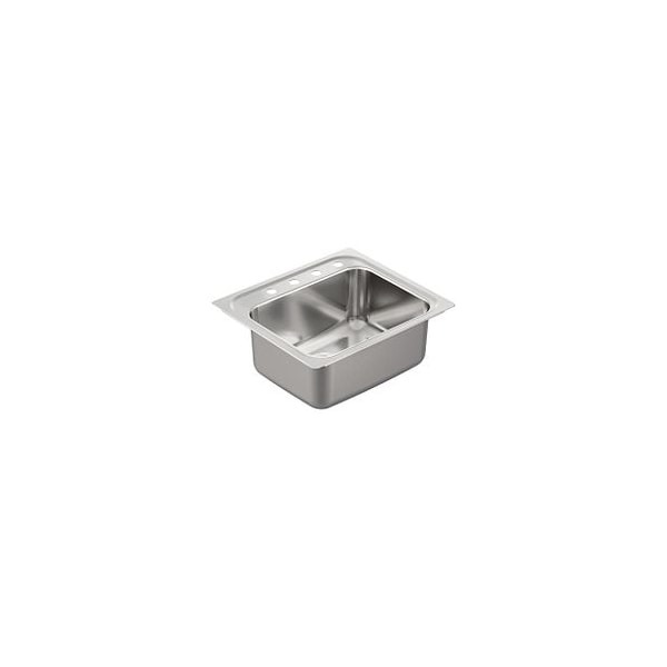 25"X22" Stainless Steel 18 Gauge Single Bowl Drop In Sink